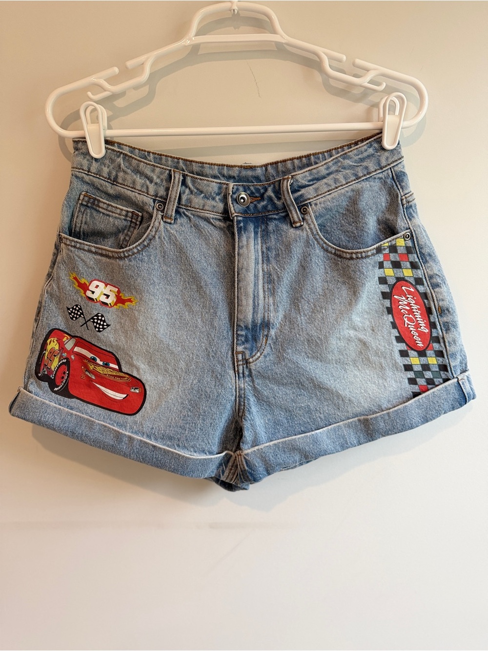 Disney Pixar Cars Lightning McQueen Denim Shorts - Picture 3 of 6